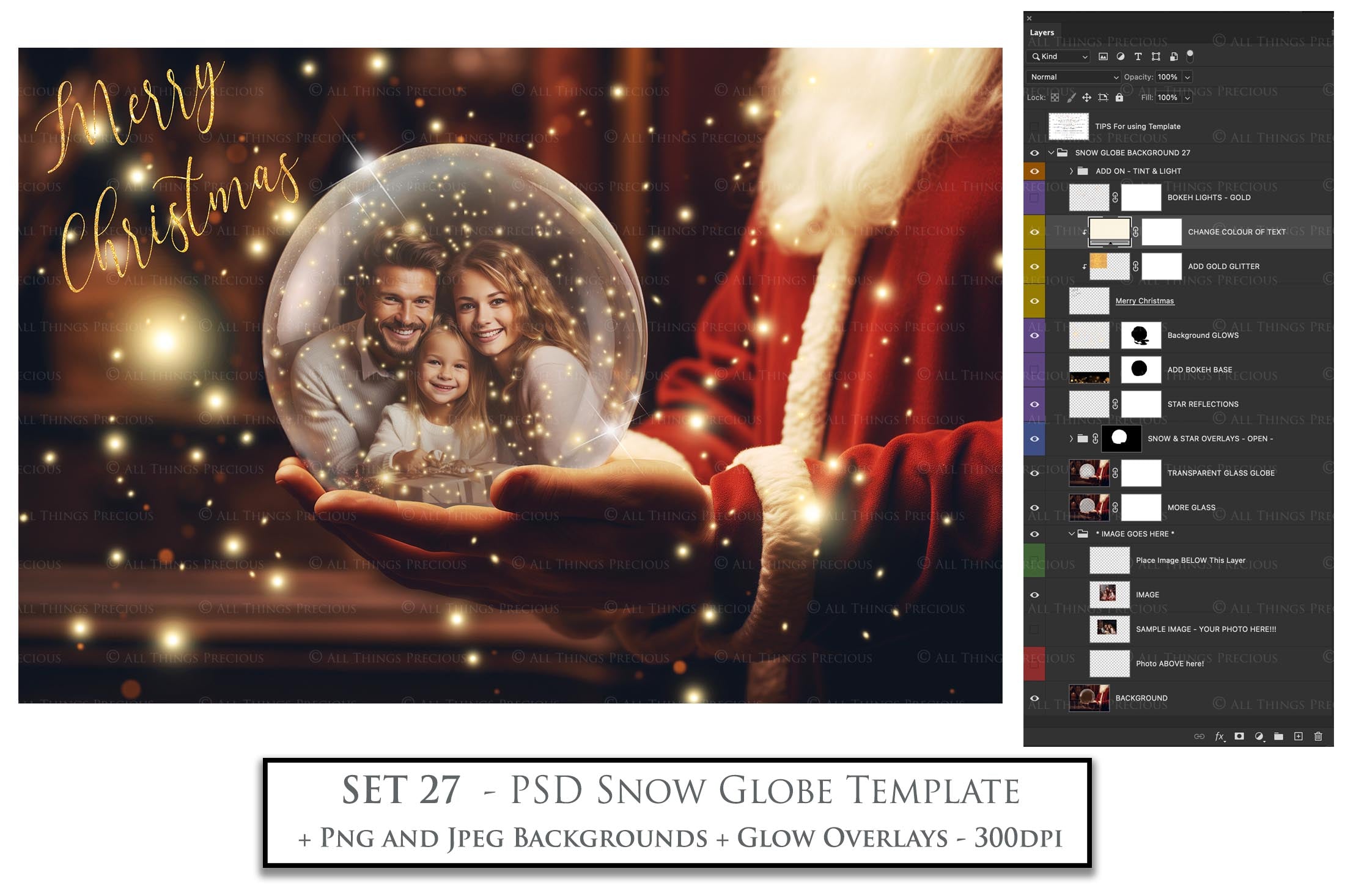 Digital Snow Globe Background. Png snow and glow overlays with PSD Template. The globe is transparent, perfect for adding your own images and retain the glass effect. Nutcracker Mouse Christmas. The file is 6000 x 4000, 300dpi. Png Included. Use for Xmas edits, Photography, Card Crafts, Scrapbooking. ATP Textures