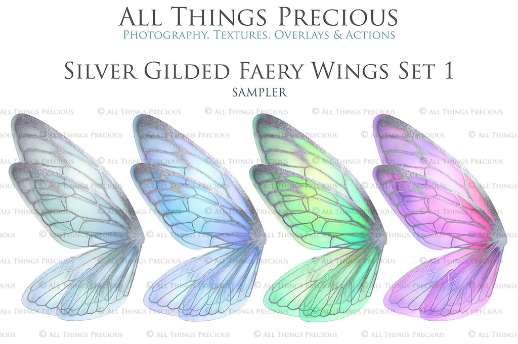 Colour Sparkling fairy wings, Png overlays for photoshop. High resolution transparent, see through wings. Fairycore, Cosplay, Photographers, Photoshop Edits, Digital overlay for photography. Digital stock and resources. Graphic design. Colourful, Gold, Fantasy Wing Bundle. Assets for Fine Art design. By ATP Textures