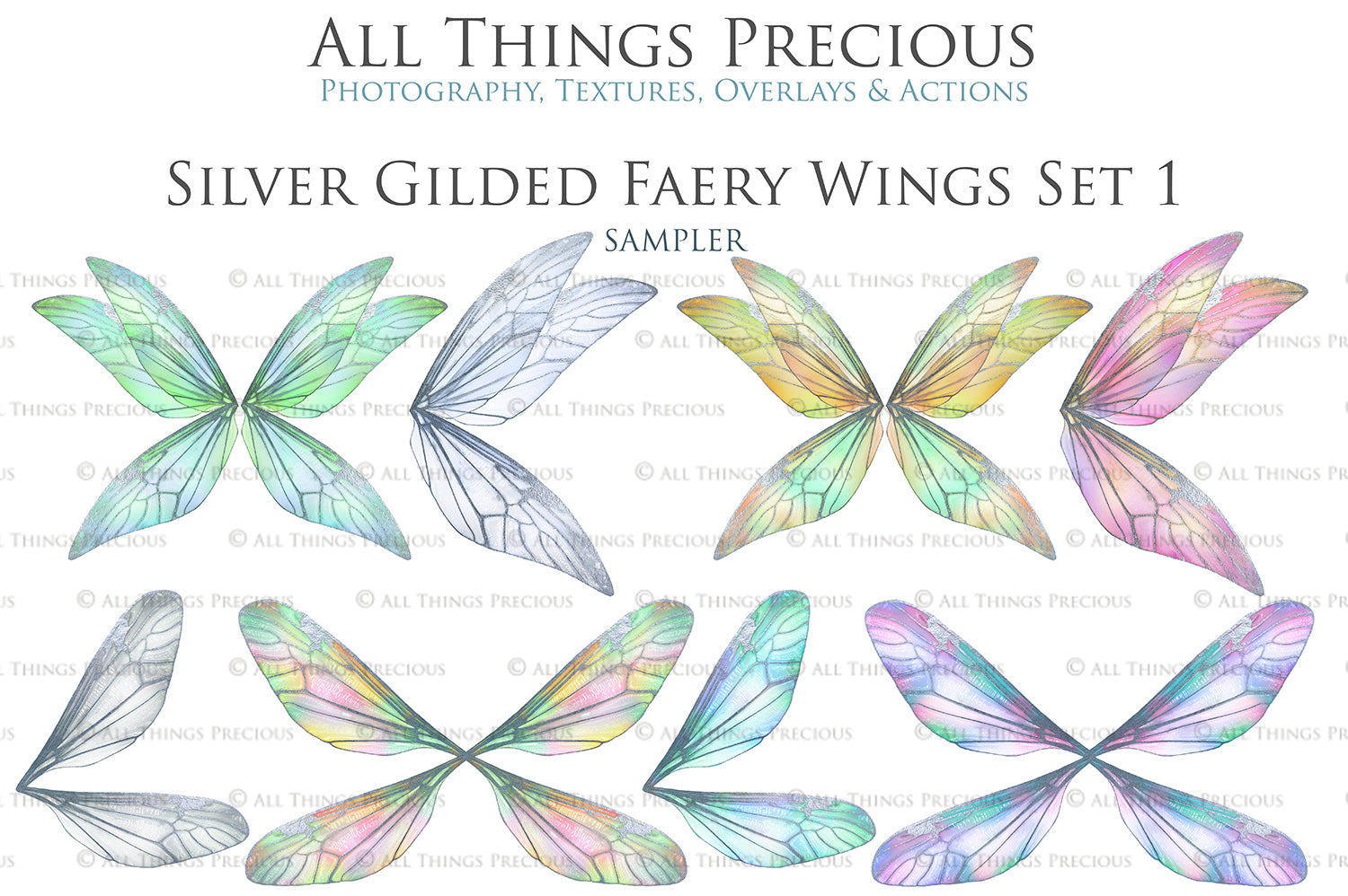 Colour Sparkling fairy wings, Png overlays for photoshop. High resolution transparent, see through wings. Fairycore, Cosplay, Photographers, Photoshop Edits, Digital overlay for photography. Digital stock and resources. Graphic design. Colourful, Gold, Fantasy Wing Bundle. Assets for Fine Art design. By ATP Textures
