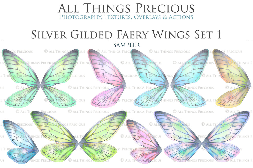 Colour Sparkling fairy wings, Png overlays for photoshop. High resolution transparent, see through wings. Fairycore, Cosplay, Photographers, Photoshop Edits, Digital overlay for photography. Digital stock and resources. Graphic design. Colourful, Gold, Fantasy Wing Bundle. Assets for Fine Art design. By ATP Textures