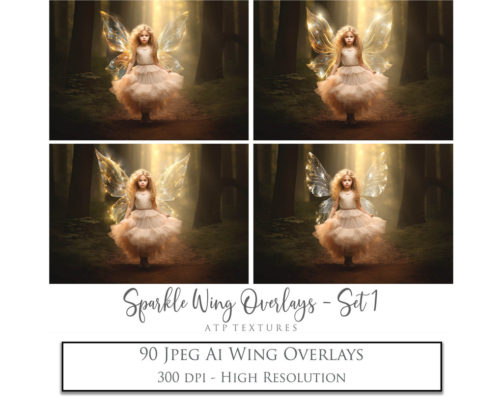 Fairy Wing Overlays For Photographers, Photoshop, Digital art. Transparent, high resolution, faery wings for photography. PNG overlays for fantasy digital art and Child portraiture. White fairy wings. Photo Overlays. Digital download. Graphic effects. Assets for photographers. ATP Textures