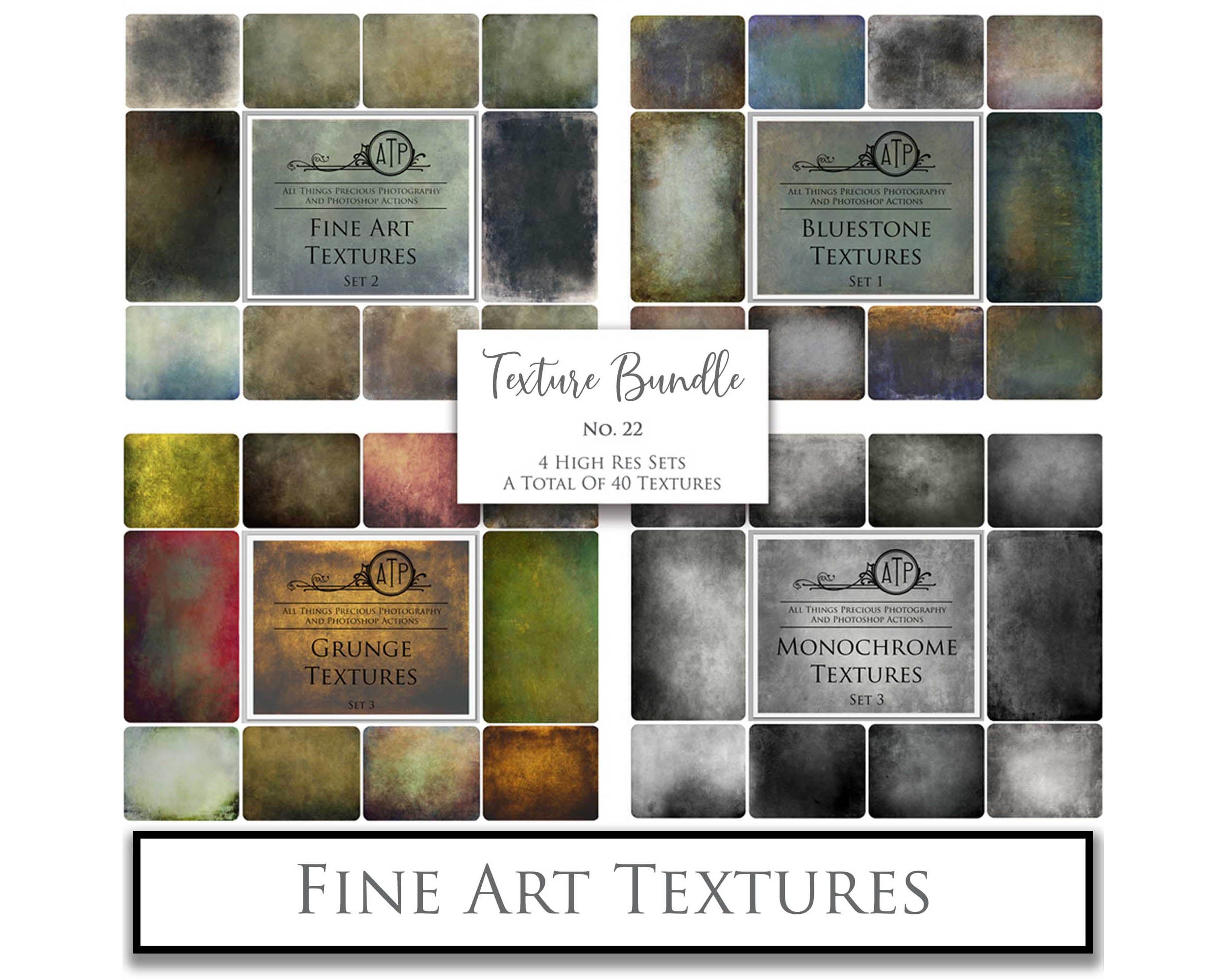 40 High resolution Textures for Photographers, Photoshop, Digital art and Creatives. Digital photography edits, Photoshop. Scratch, Fine Art Antique, Vintage, Grunge, Light, Dark Bundle. Textured printable Canvas, Colour, Monochrome, Bundle. Graphic Assets for photography, digital scrapbooking and design. ATP Textures
