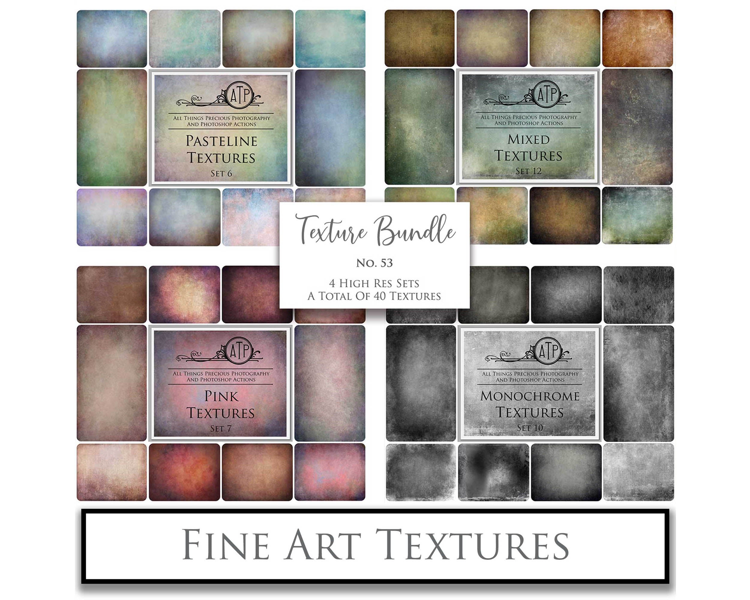 40 High resolution Textures for Photographers, Photoshop, Digital art and Creatives. Digital photography edits, Photoshop. Scratch, Fine Art Antique, Vintage, Grunge, Light, Dark Bundle. Textured printable Canvas, Colour, Monochrome, Bundle. Graphic Assets for photography, digital scrapbooking and design. ATP Textures