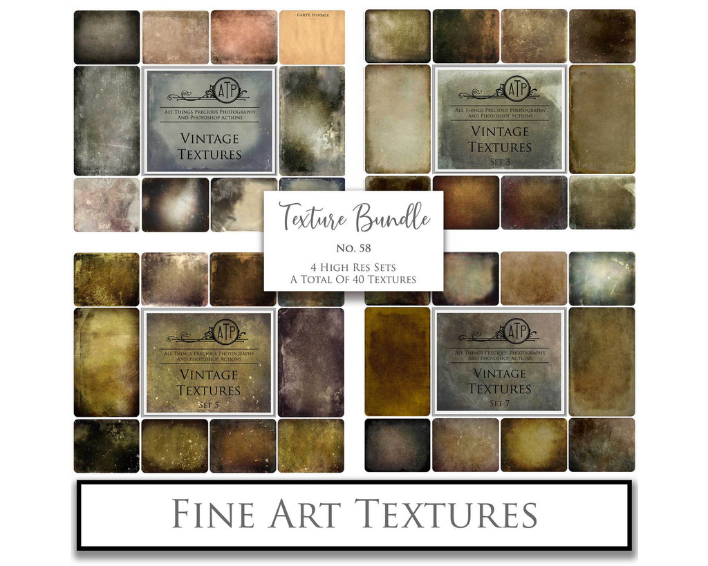 40 High resolution Textures for Photographers, Photoshop, Digital art and Creatives. Digital photography edits, Photoshop. Scratch, Fine Art Antique, Vintage, Grunge, Light, Dark Bundle. Textured printable Canvas, Colour, Monochrome, Bundle. Graphic Assets for photography, digital scrapbooking and design. ATP Textures