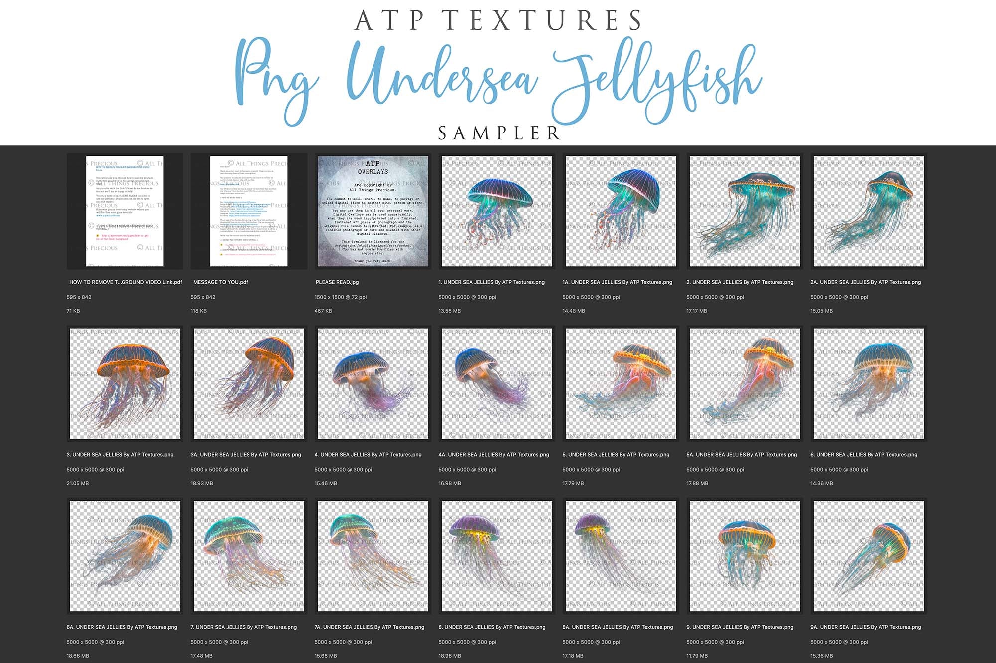 Png Overlays for photographer and digital artists. Jellyfish Overlays, Bubble Overlays, fine art photo overlays by ATP textures. High resolution, 300dpi.