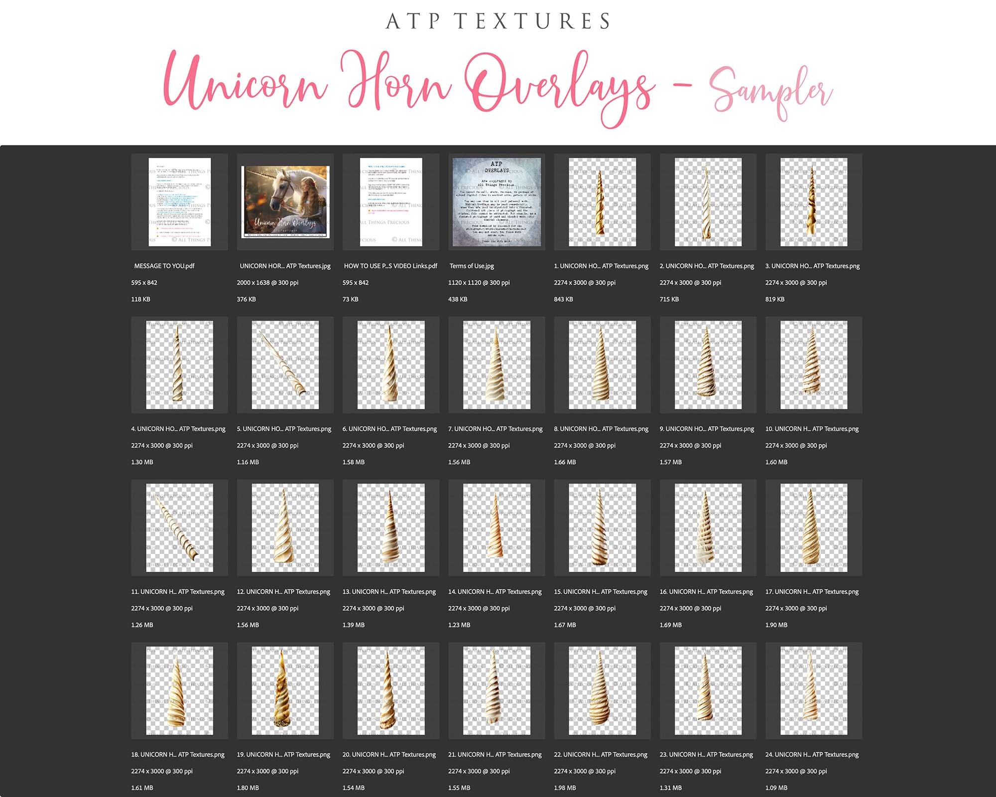 UNICORN HORN Digital Overlays