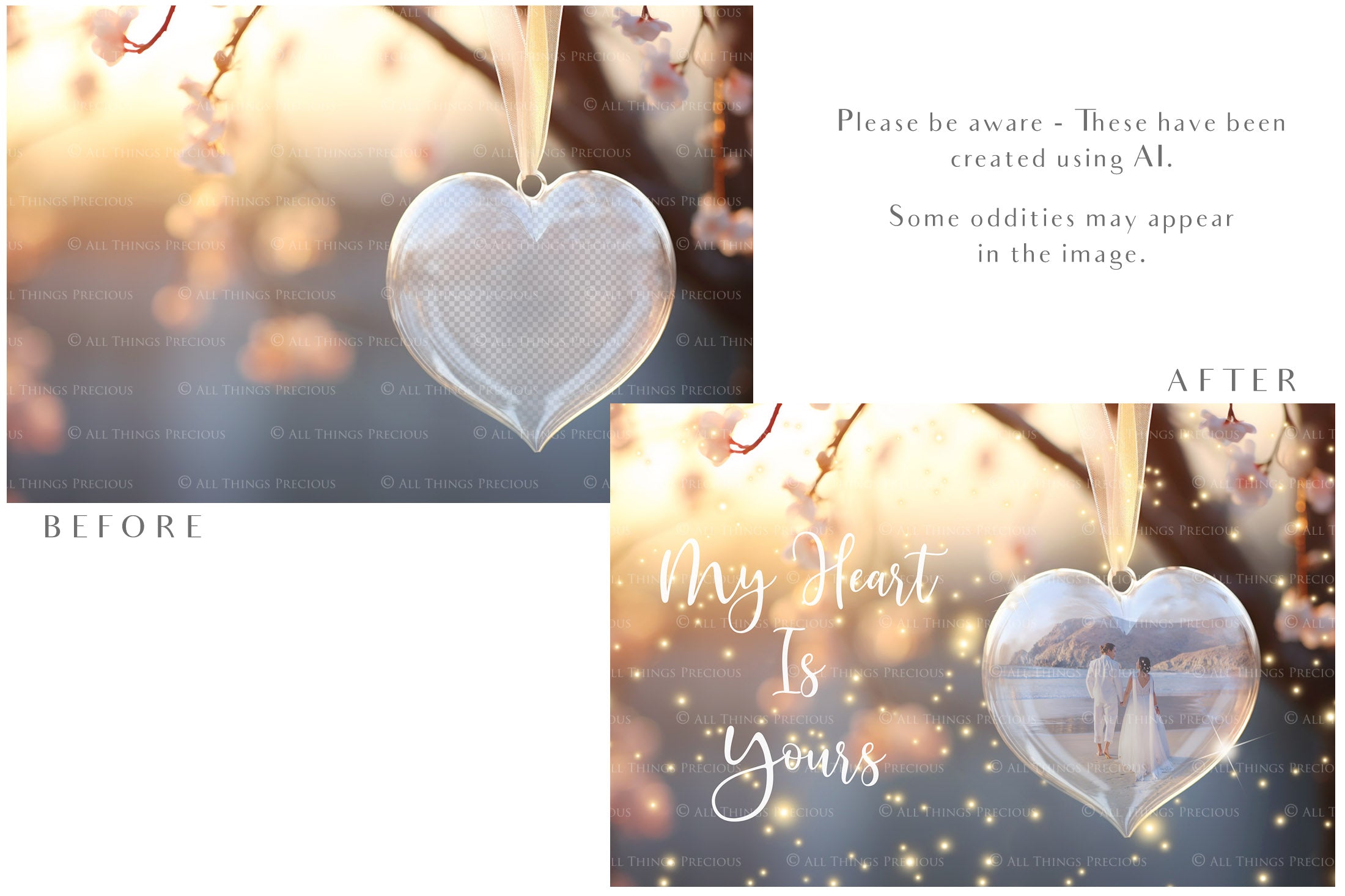 Magical Valentines Template Background. Glass Heart Bauble with Glow overlays. Add a photo to the digital background. Glass Effect Ornament. Jpeg + Png copies. Printable Invitation, Card, Wedding Engagement, Newborn Photography. High resolution Art.