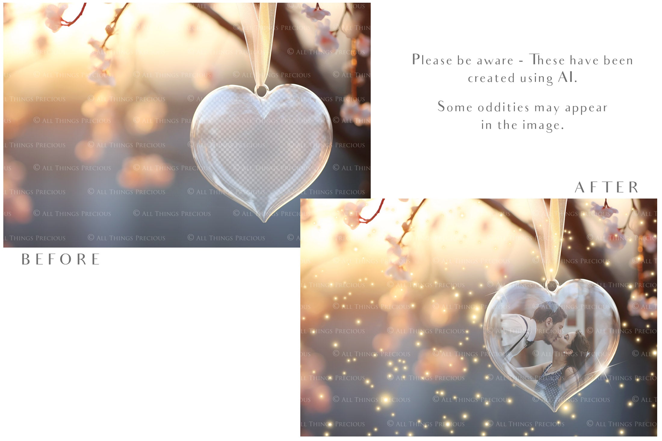 Magical Valentines Template Background. Glass Heart Bauble with Glow overlays. Add a photo to the digital background. Glass Effect Ornament. Jpeg + Png copies. Printable Invitation, Card, Wedding Engagement, Newborn Photography. High resolution Art.