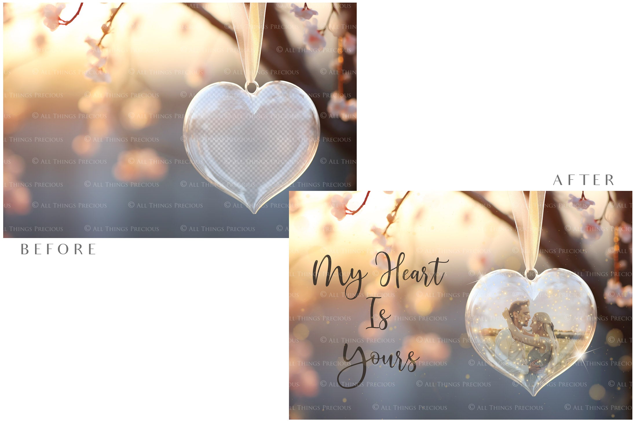 Magical Valentines Template Background. Glass Heart Bauble with Glow overlays. Add a photo to the digital background. Glass Effect Ornament. Jpeg + Png copies. Printable Invitation, Card, Wedding Engagement, Newborn Photography. High resolution Art.