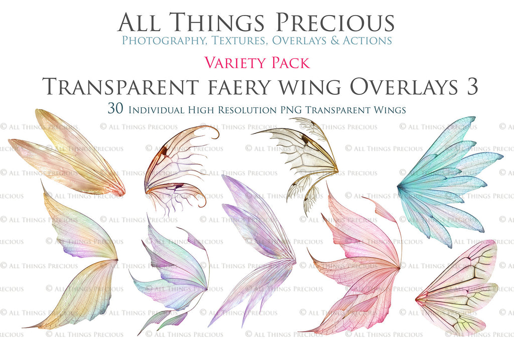 Fairy Wings Overlays For Photography, Photoshop, Digital art and Creatives. Transparent, high resolution wings for photographers. These are gorgeous PNG overlays for fantasy digital art and Child portraiture. colour, White fairy wings. Photo Overlays. Digital download. Graphic effects. ATP Textures