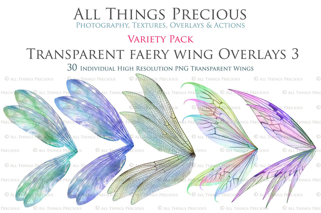 Fairy Wings Overlays For Photography, Photoshop, Digital art and Creatives. Transparent, high resolution wings for photographers. These are gorgeous PNG overlays for fantasy digital art and Child portraiture. colour, White fairy wings. Photo Overlays. Digital download. Graphic effects. ATP Textures