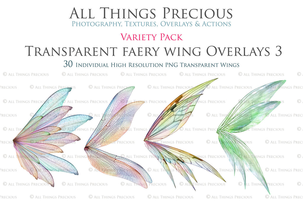 Fairy Wings Overlays For Photography, Photoshop, Digital art and Creatives. Transparent, high resolution wings for photographers. These are gorgeous PNG overlays for fantasy digital art and Child portraiture. colour, White fairy wings. Photo Overlays. Digital download. Graphic effects. ATP Textures