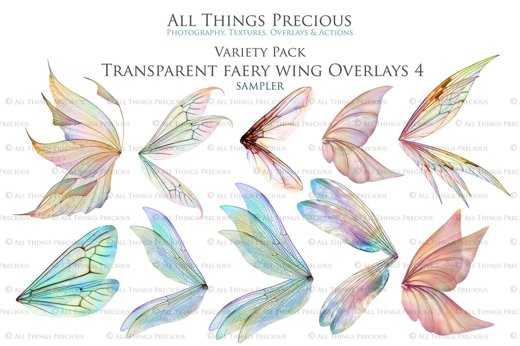 Fairy Wings Overlays For Photography, Photoshop, Digital art and Creatives. Transparent, high resolution wings for photographers. These are gorgeous PNG overlays for fantasy digital art and Child portraiture. colour, White fairy wings. Photo Overlays. Digital download. Graphic effects. ATP Textures