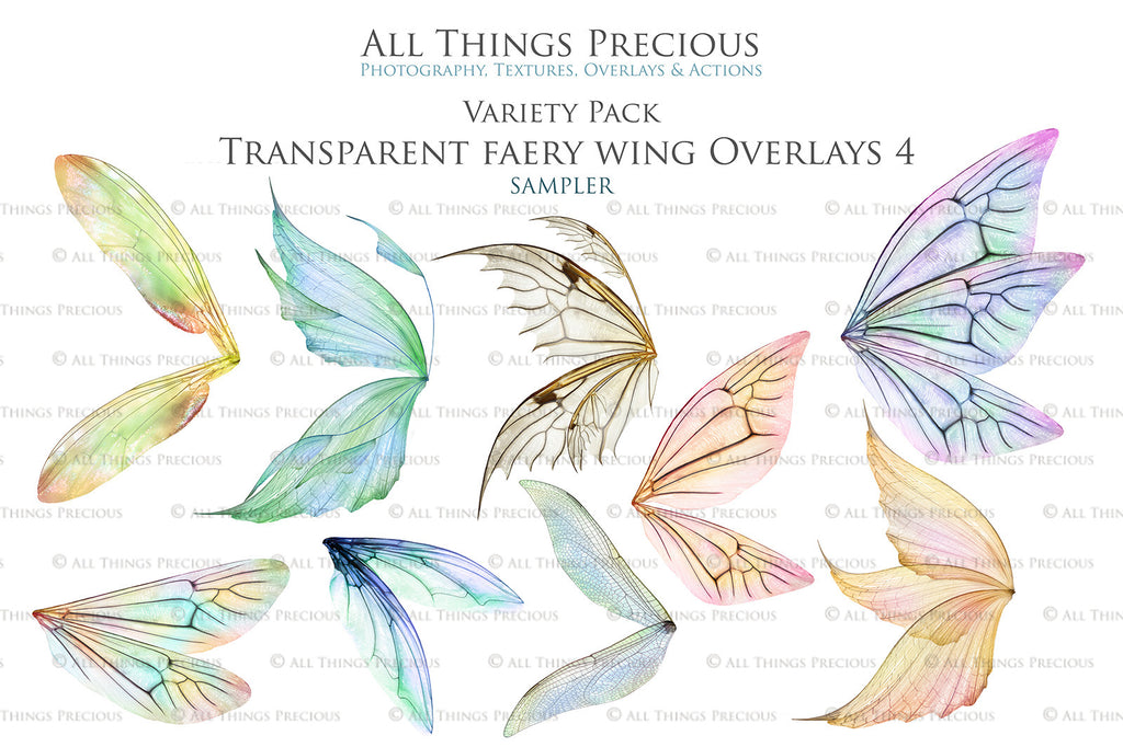 Fairy Wings Overlays For Photography, Photoshop, Digital art and Creatives. Transparent, high resolution wings for photographers. These are gorgeous PNG overlays for fantasy digital art and Child portraiture. colour, White fairy wings. Photo Overlays. Digital download. Graphic effects. ATP Textures