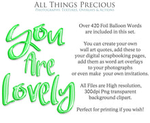 Load image into Gallery viewer, Copy of FOIL BALLOON LETTERS Clipart - GREEN - FREE DOWNLOAD
