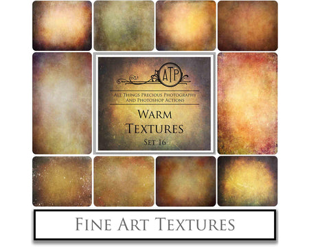 Warm Tinted Textures. Fine art texture for photographers, digital editing. Photo Overlays. Antique, Old World, Grunge, Light, Bundle. Textured printable Canvas, Colour, black and white, Bundle. High resolution, 300dpi Graphic Assets for photography, digital scrapbooking and design. By ATP Textures