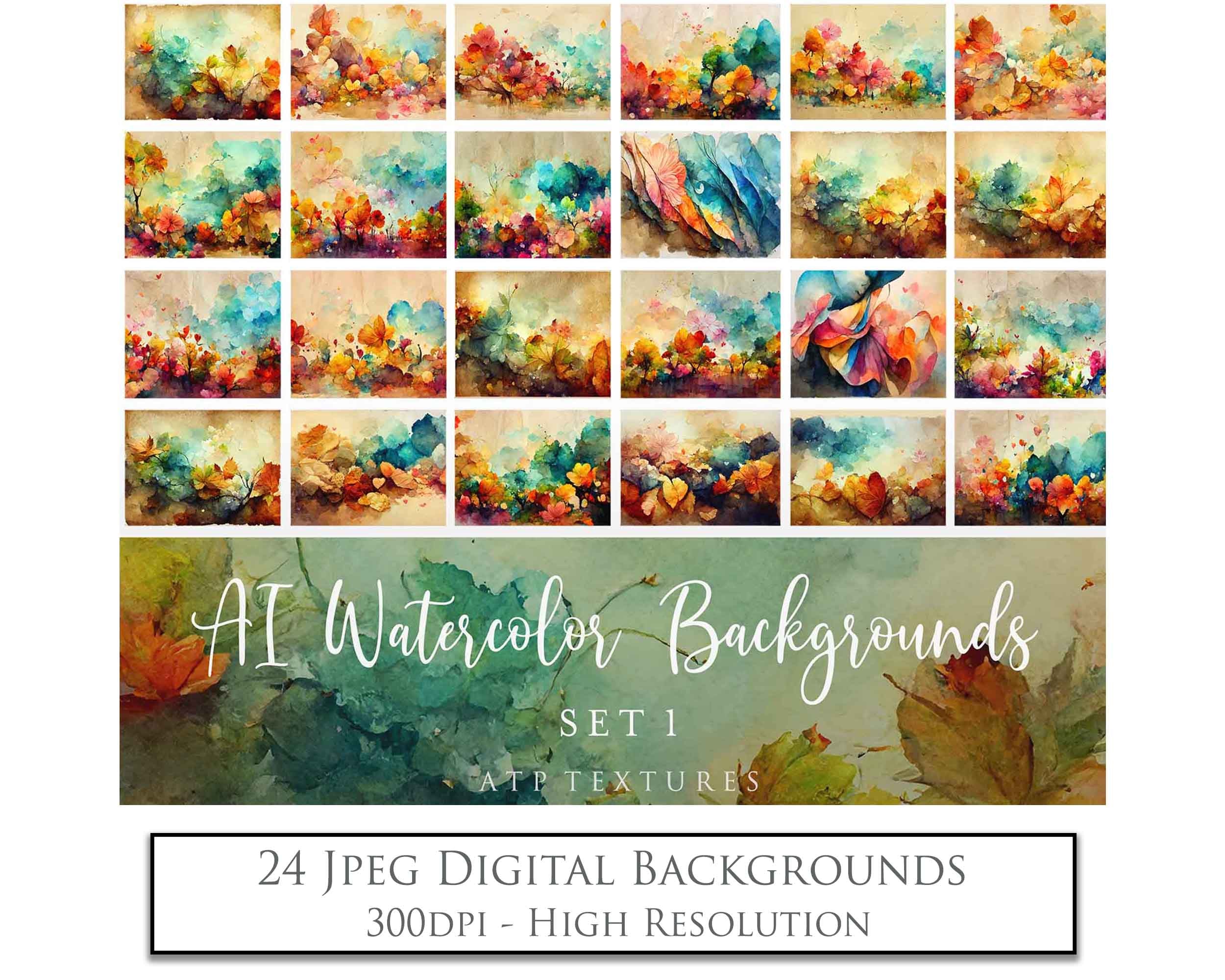 File Image Background AI Digital - 12 FANTASTICAL FLORAL BACKGROUNDS - Set 3 - PINK