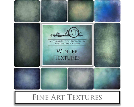 Winter Cool Tinted Textures. Fine art texture for photographers, digital editing. Photo Overlays. Antique, Old World, Grunge, Light, Bundle. Textured printable Canvas, Colour, black and white, Bundle. High resolution, 300dpi Graphic Assets for photography, digital scrapbooking and design. By ATP Textures