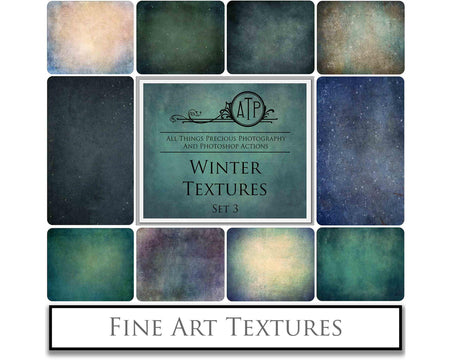 Winter Cool Tinted Textures. Fine art texture for photographers, digital editing. Photo Overlays. Antique, Old World, Grunge, Light, Bundle. Textured printable Canvas, Colour, black and white, Bundle. High resolution, 300dpi Graphic Assets for photography, digital scrapbooking and design. By ATP Textures