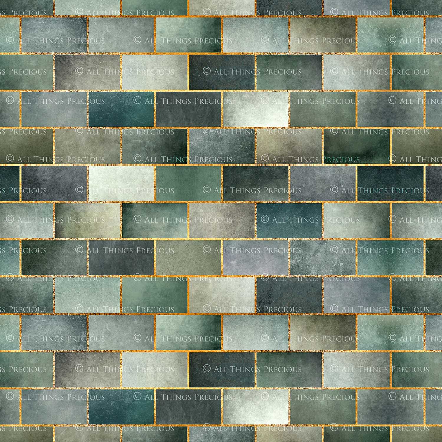 TEXTURED PATTERN - Gold & Eucalyptus - Digital Papers