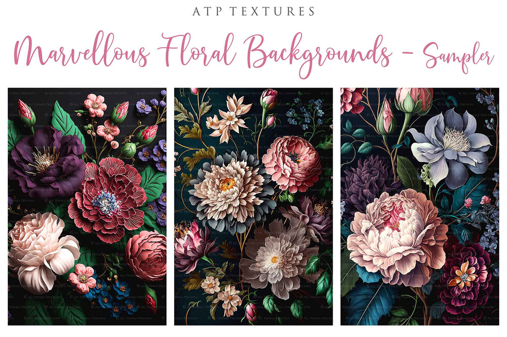 Floral backgrounds! Fine Art High Resolution Overlays for Photographers, Digital Art and Scrapbooking. Photoshop Photography. Fine art realistic. Printable wall art decor. In high resolution, perfect for your next edit or project! Png graphic photography assets. Sublimation art. ATP Textures