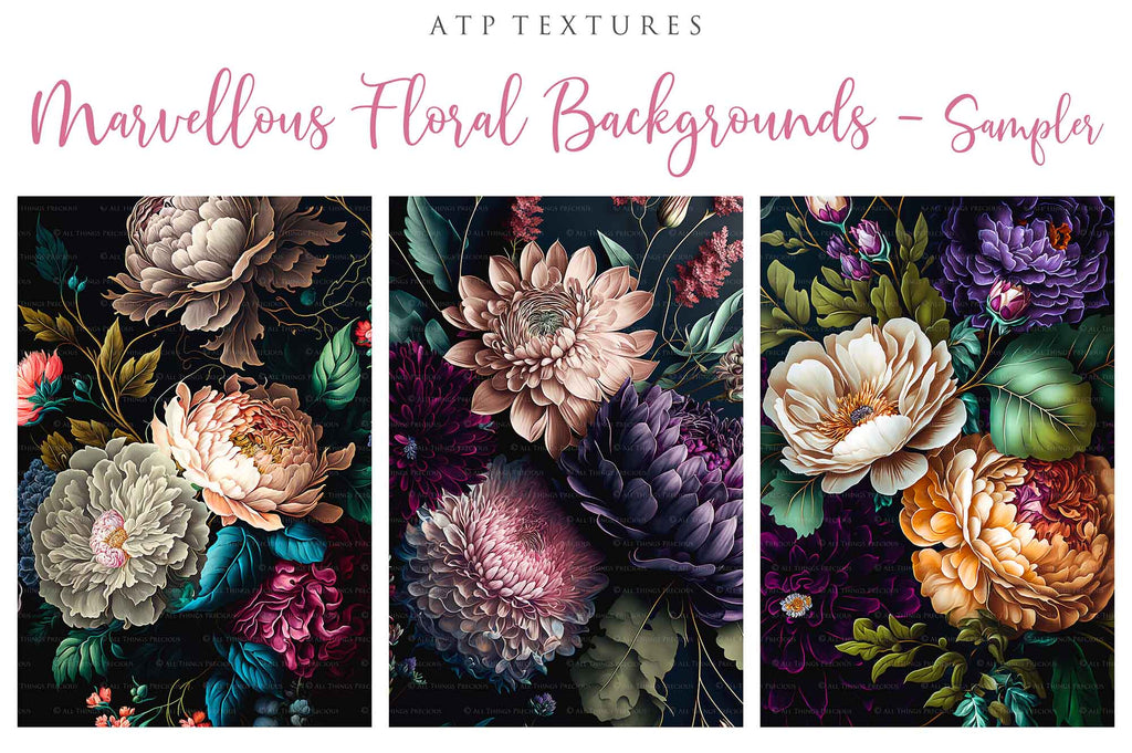 Floral backgrounds! Fine Art High Resolution Overlays for Photographers, Digital Art and Scrapbooking. Photoshop Photography. Fine art realistic. Printable wall art decor. In high resolution, perfect for your next edit or project! Png graphic photography assets. Sublimation art. ATP Textures