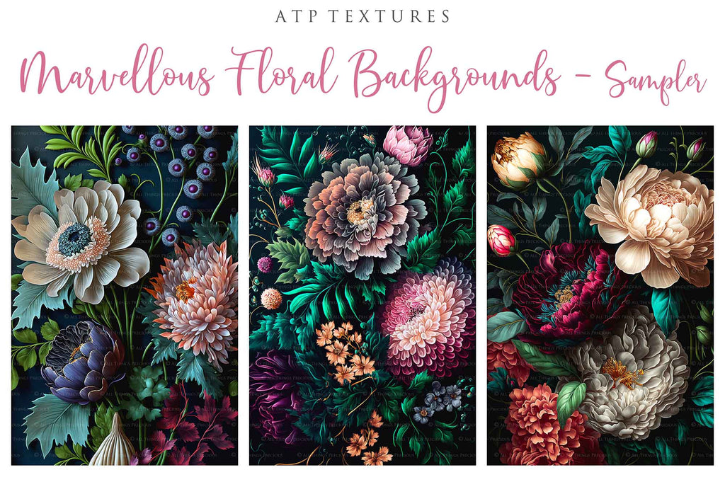 Floral backgrounds! Fine Art High Resolution Overlays for Photographers, Digital Art and Scrapbooking. Photoshop Photography. Fine art realistic. Printable wall art decor. In high resolution, perfect for your next edit or project! Png graphic photography assets. Sublimation art. ATP Textures