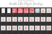 Load image into Gallery viewer, MARBLE LETTERS &amp; NUMBERS  - PINK - Clipart
