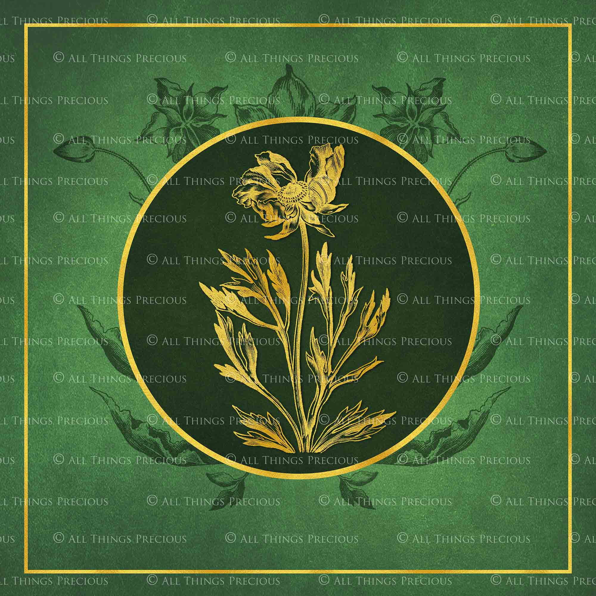 COCHIN FLORAL - GREEN - Digital Papers