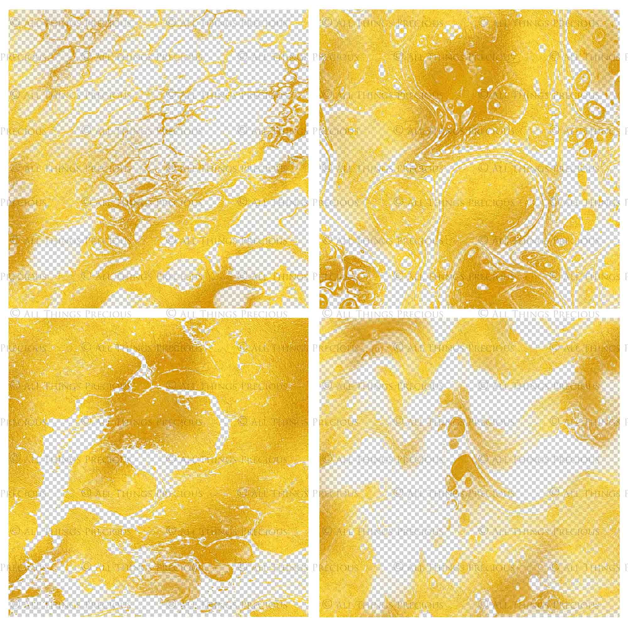 MARBLE GOLD - Transparent Digital Papers