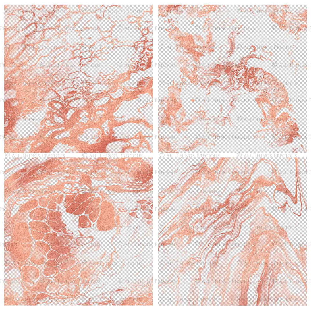 MARBLE ROSE GOLD - Transparent Digital Papers