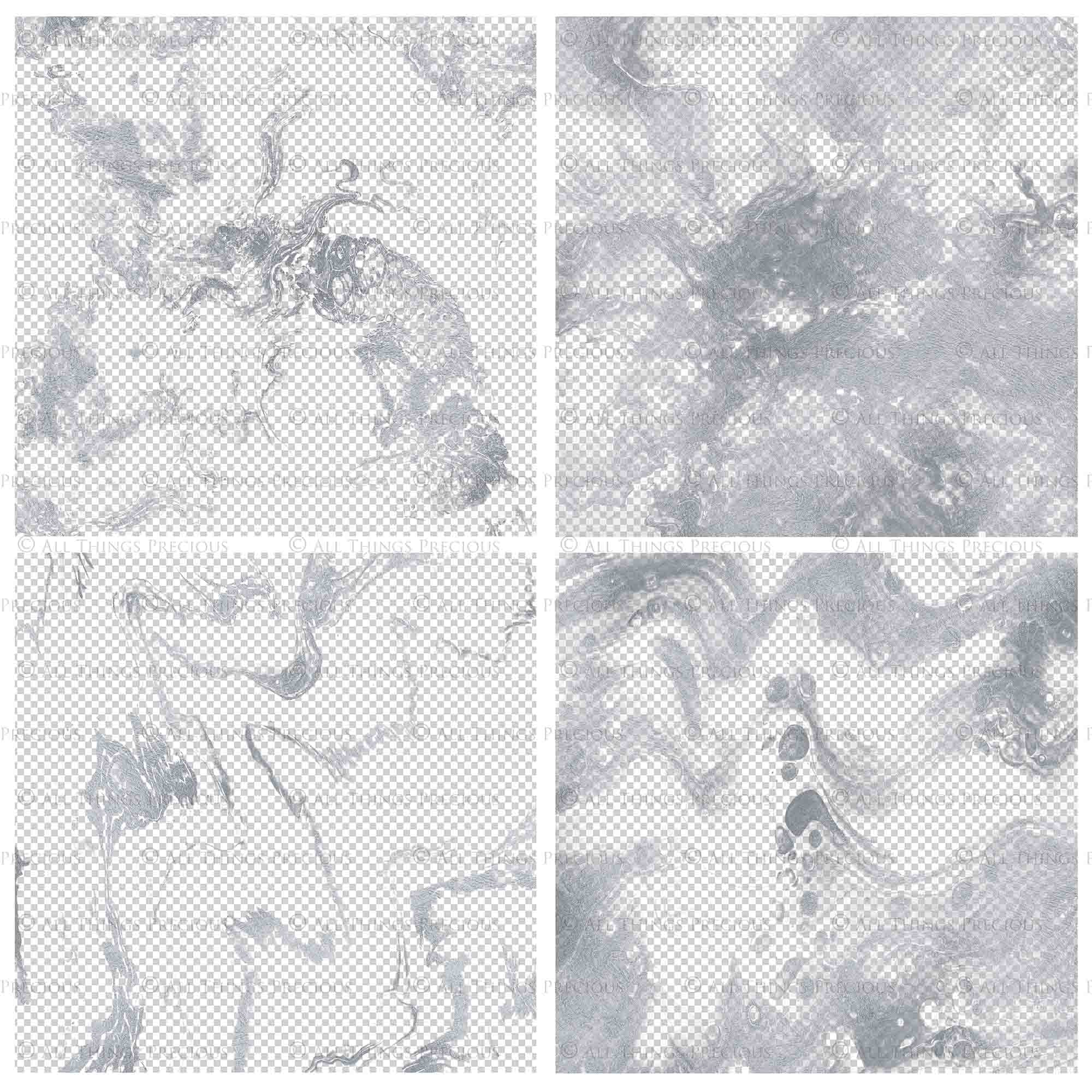 MARBLE SILVER - Transparent Digital Papers