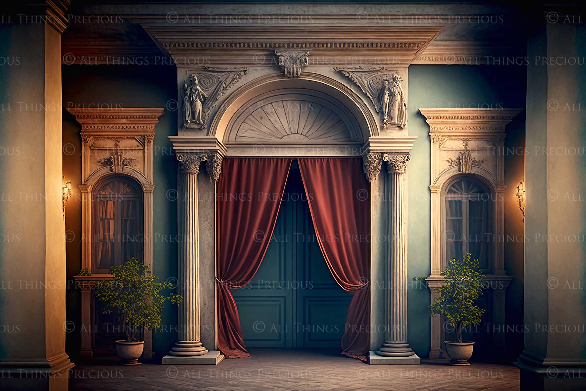 AI Digital - 24 TUSCAN VILLA BACKGROUNDS - Set 1