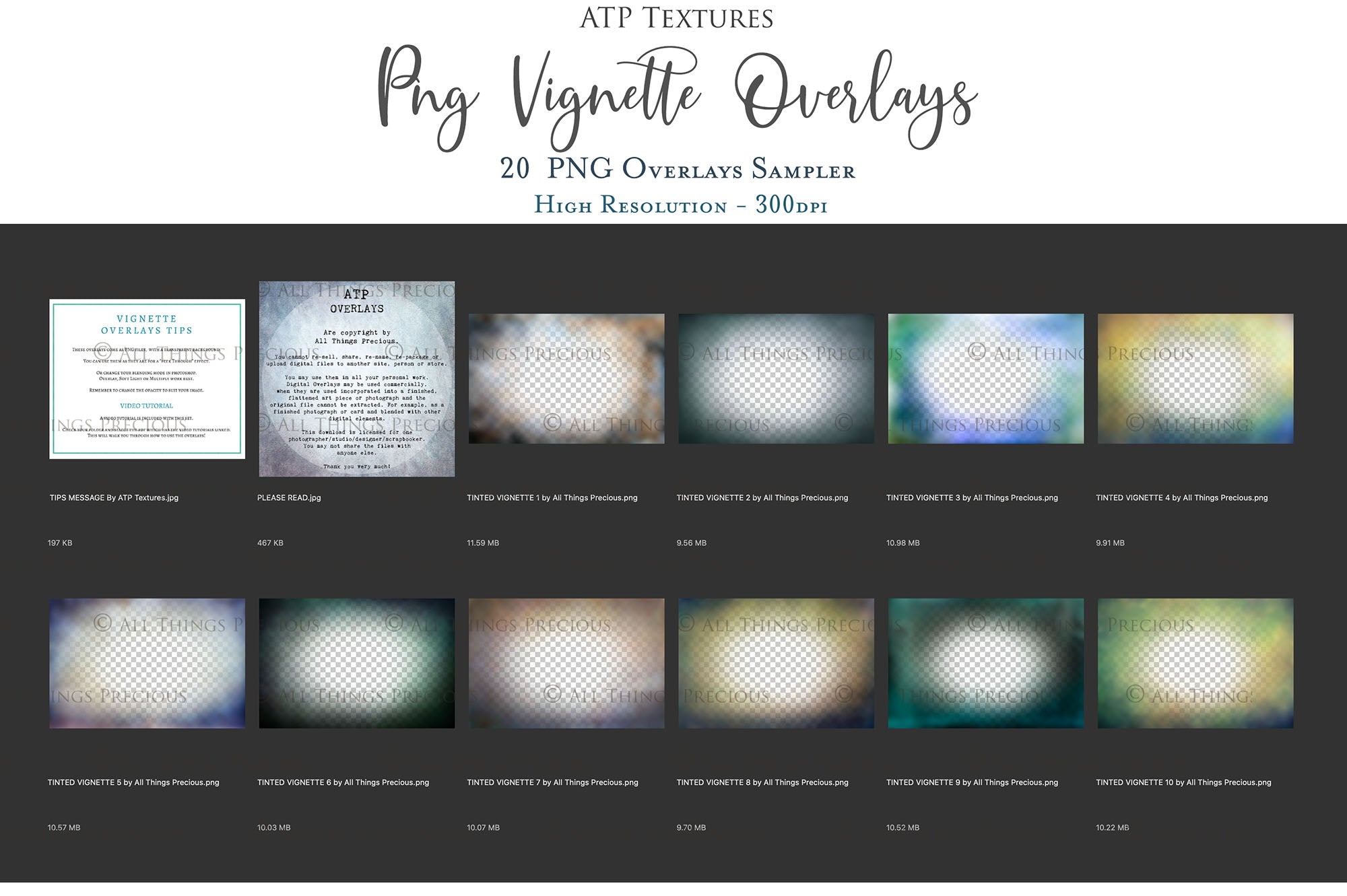 Png Overlays for photographers, Photoshop. Peek through Overlay, Vignette Overlays, Textures, High resolution, Digital Background by ATP textures.
