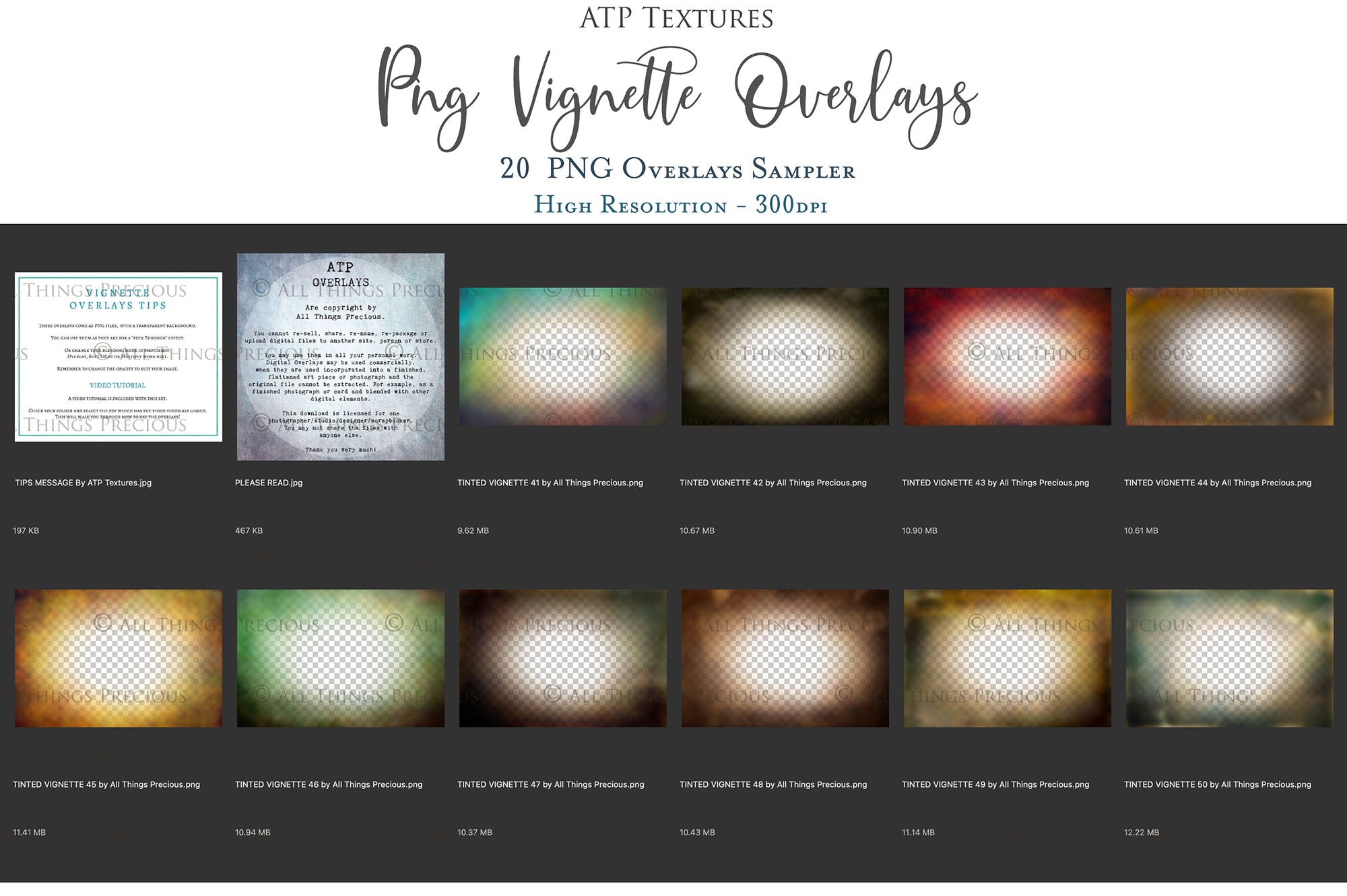 Png Overlays for photographers, Photoshop. Peek through Overlay, Vignette Overlays, Textures, High resolution, Digital Background by ATP textures.