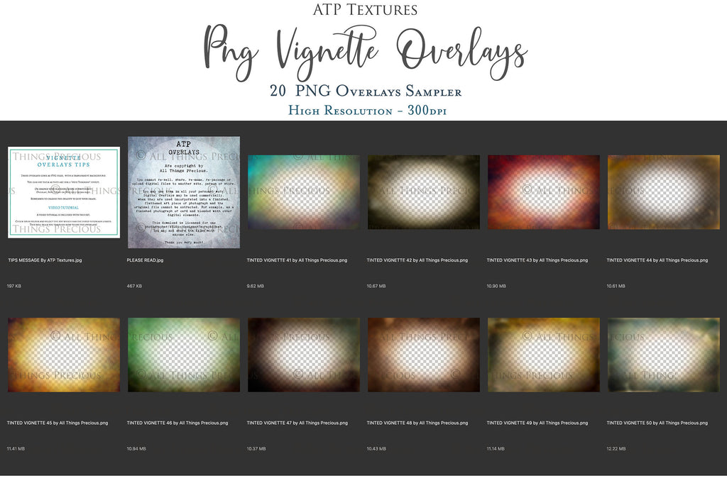 Png Overlays for photographers, Photoshop. Peek through Overlay, Vignette Overlays, Textures, High resolution, Digital Background by ATP textures.