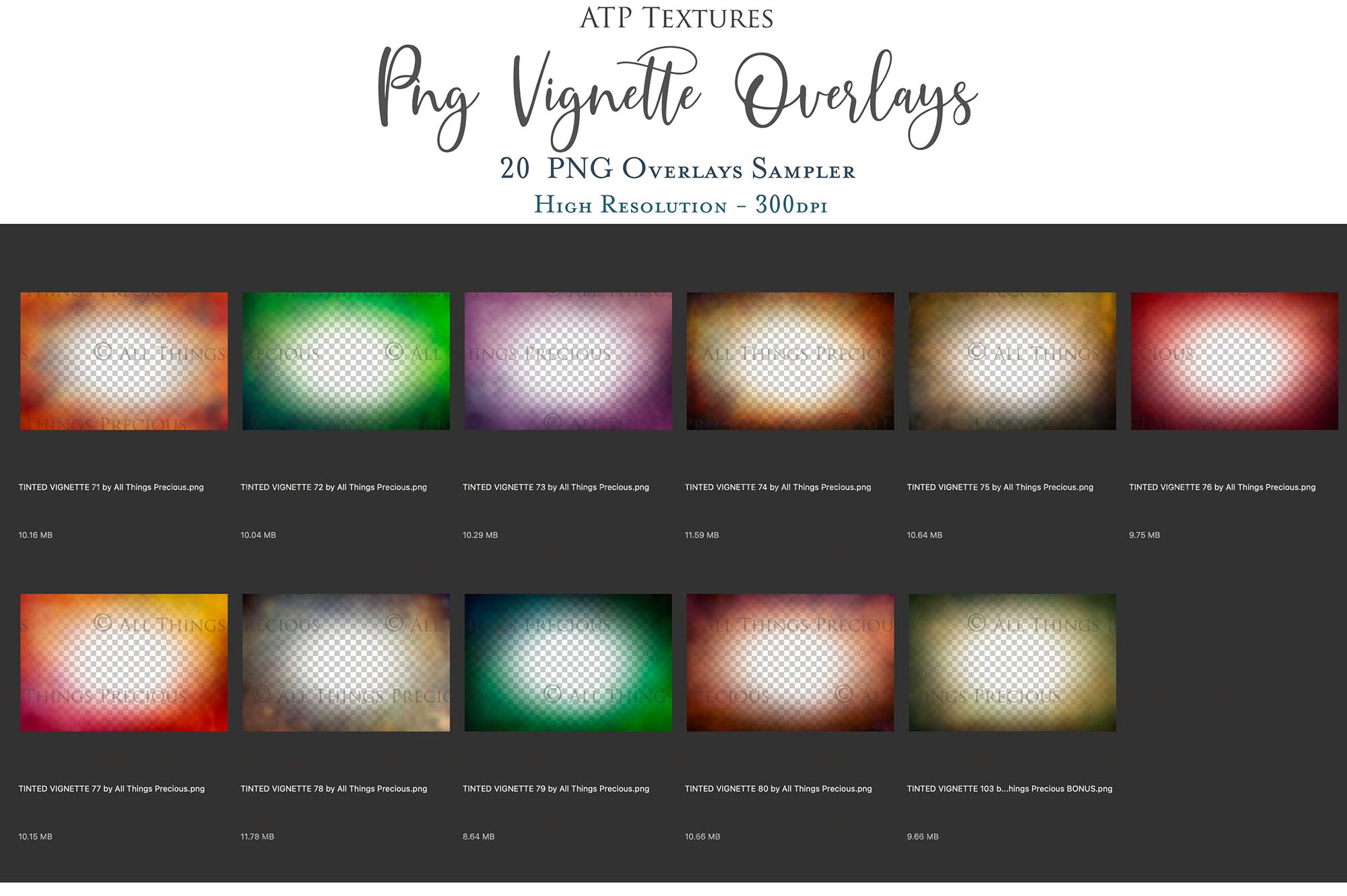 Png Overlays for photographers, Photoshop. Peek through Overlay, Vignette Overlays, Textures, High resolution, Digital Background by ATP textures.