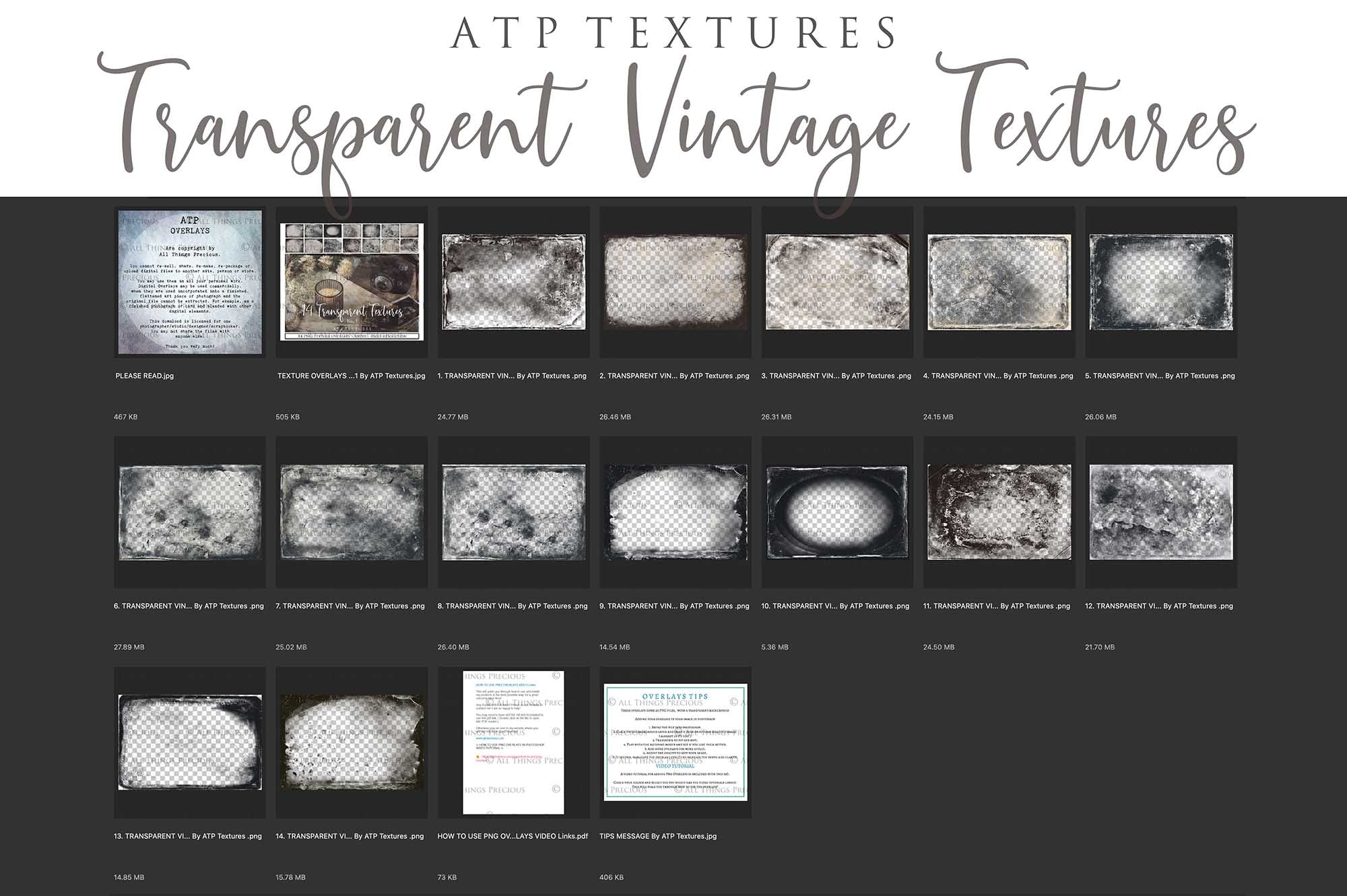VINTAGE Png TEXTURE Digital Overlays - Set 1