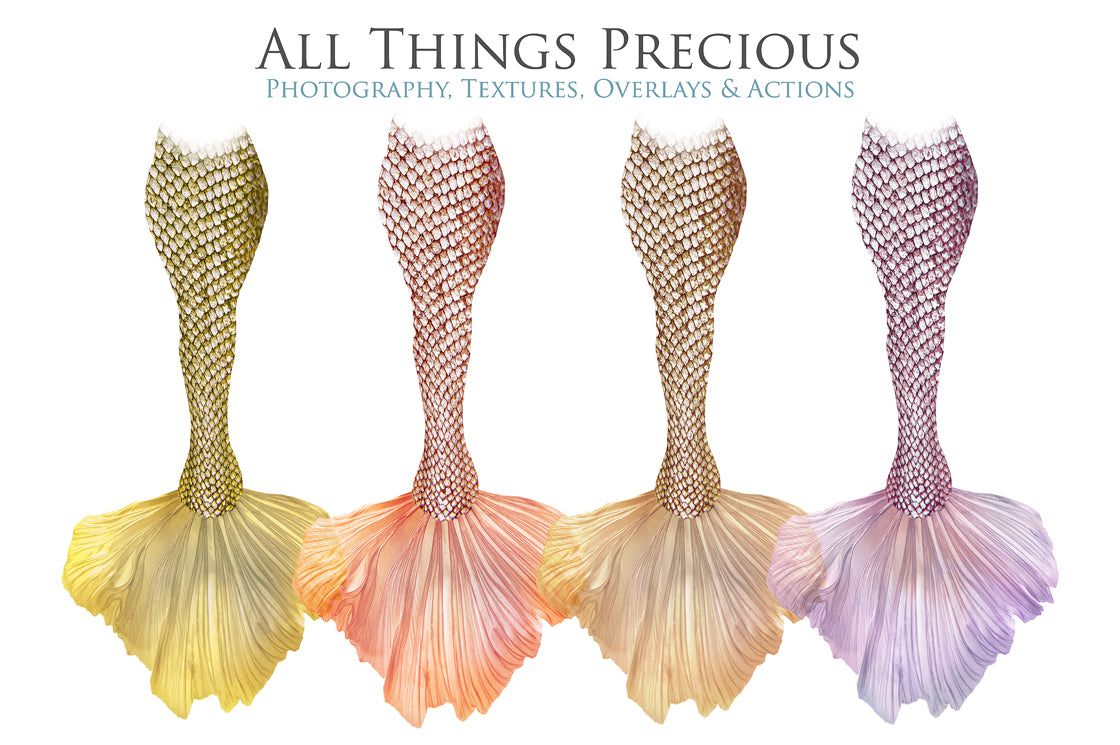 Png transparent Mermaid Tail fin overlays in colourful tints. By ATP Textures Ocean undersea digital backgrounds.