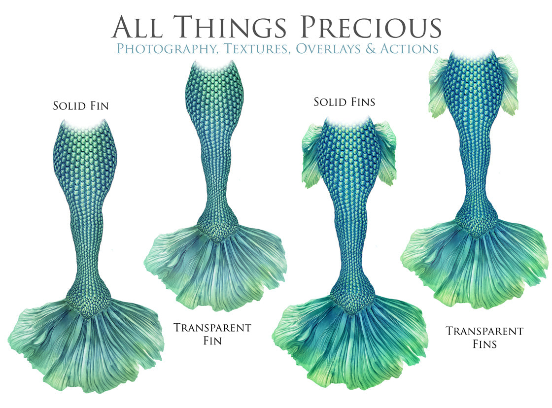 MERMAID TAILS Set 7 - Digital Overlays