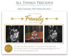 Load image into Gallery viewer, FAMILY MINI SESSION - PSD Template No. 1

