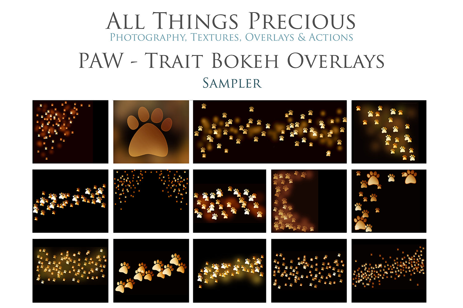 Overlays for photographers, Photoshop editing, digital art, pet photography, pet overlays, dog, paw prints clipart, high resolution by ATP Textures.