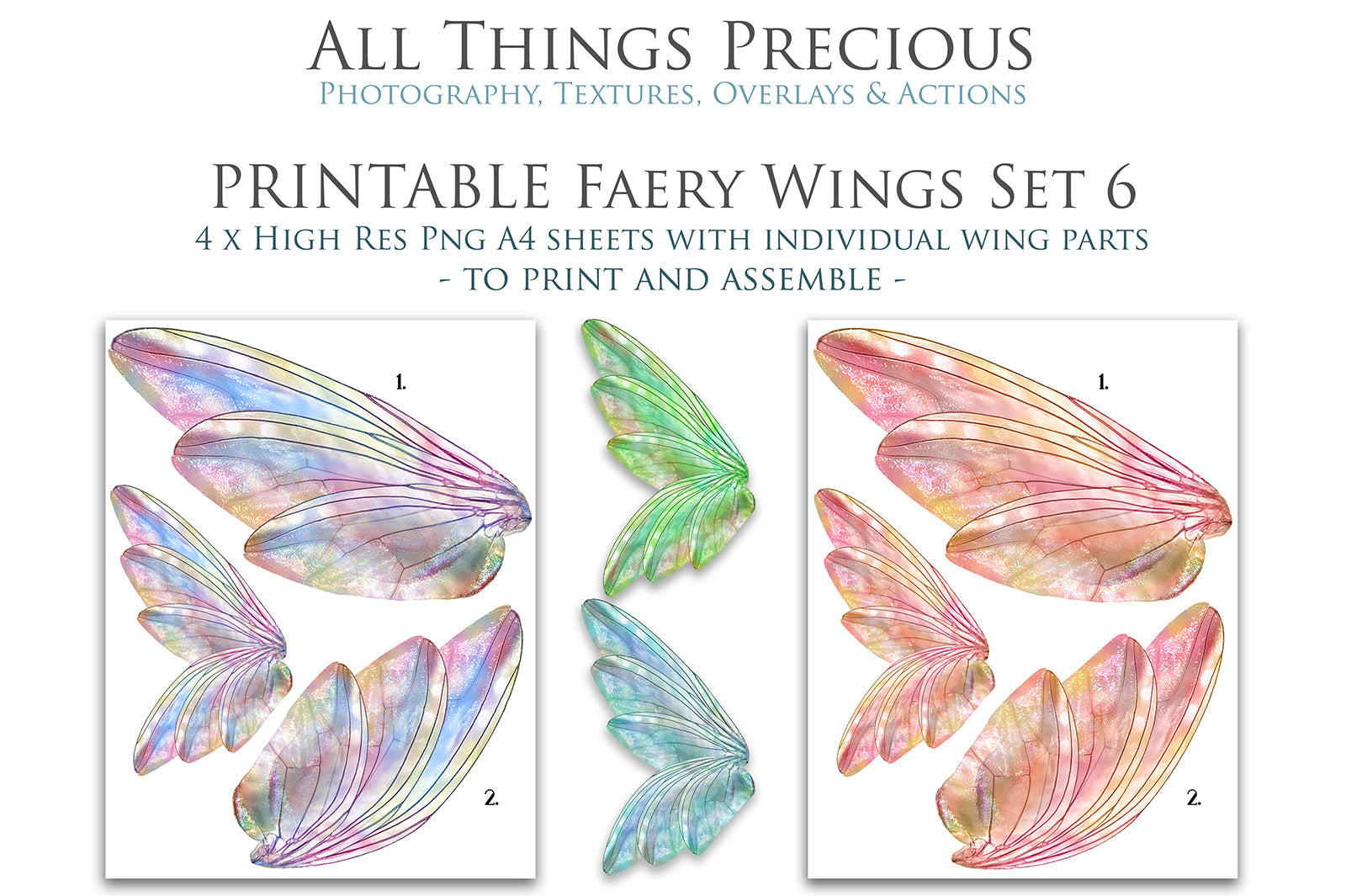 PRINTABLE FAIRY WINGS - Set 6