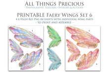 Load image into Gallery viewer, PRINTABLE FAIRY WINGS for Art Dolls - Set 6
