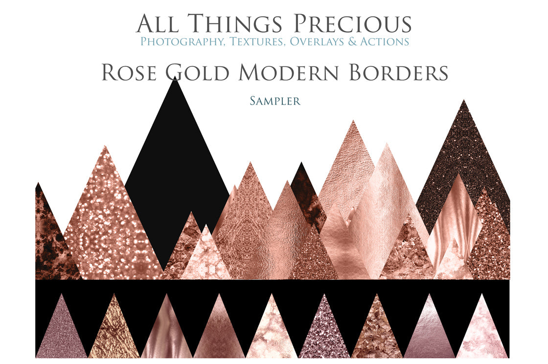 MODERN ROSE GOLD BORDERS - Clipart