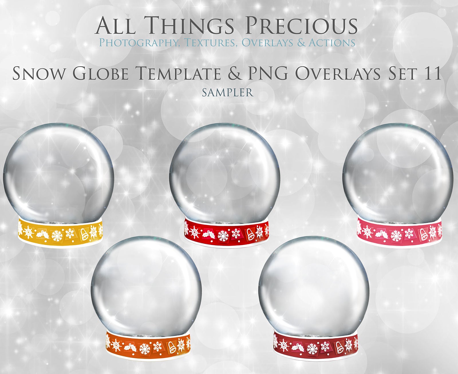 Digital Snow Globe Clipart and Background with snow Overlays and a PSD Template included in the set.The globe is transparent, perfect for you to add your own images and retain the snow globe effect. Photoshop Photography Background. Printable, Editable for Christmas with Santa Window or Glass Globe. ATP Textures