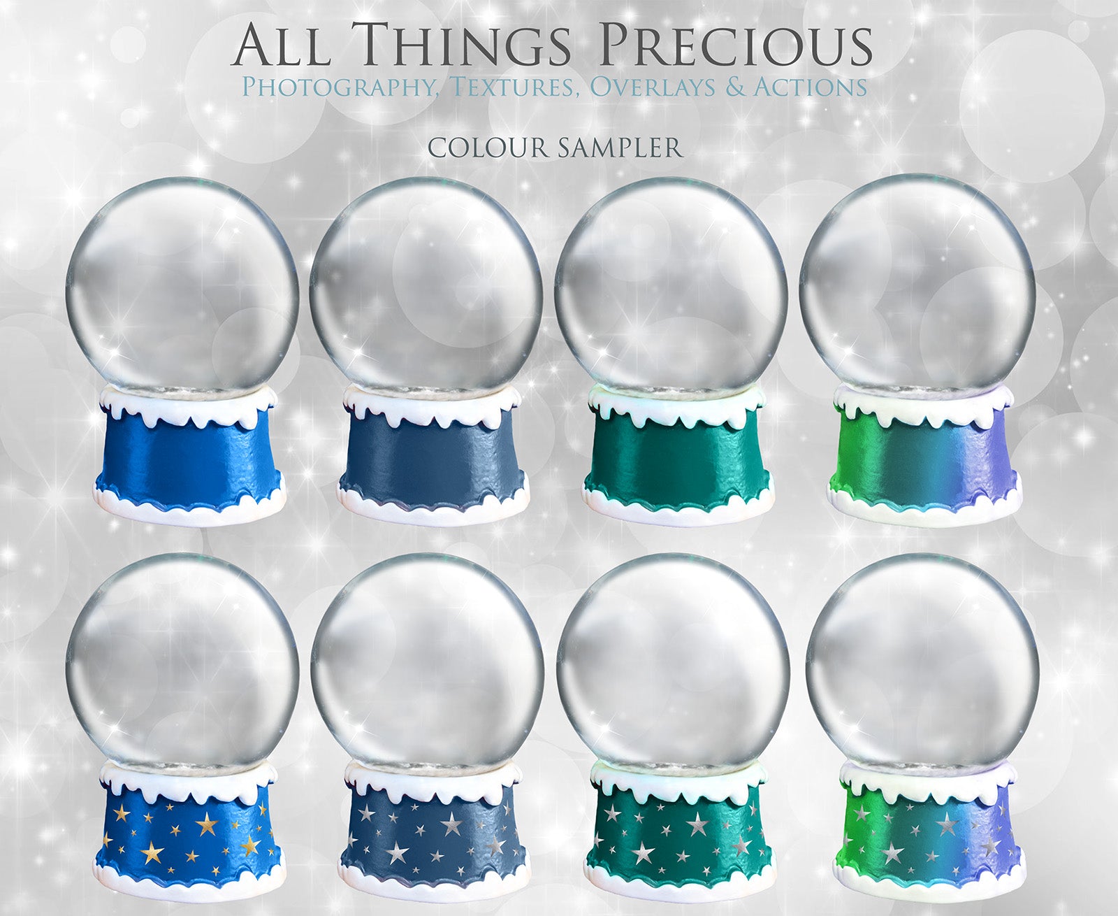 Digital Snow Globe Clipart with snow Overlays and a PSD Template included in the set.The globe is transparent, perfect to add your own images and retain the snow globe effect. Photoshop Photography Background. Printable, Editable for Christmas with Frozen Winter Theme. Glass graphic effects. ATP Textures