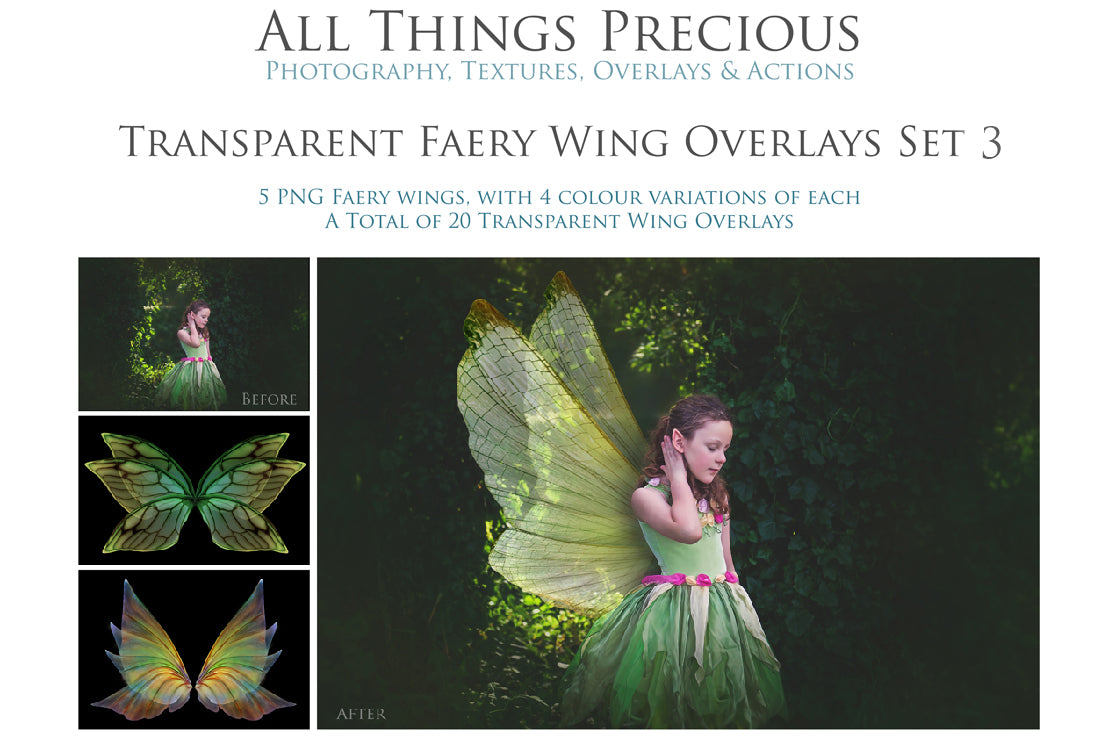Digital Fairy Wings Overlays clipart. Png transparent see through files for photoshop. Butterfly Angel, Color, Print Photography editing. High resolution, 300dpi. Printable, Photography Graphic design assets, add on stock resources. Magical Scrapbooking design. Faery Photographer edit. Colorful Big Bundle. ATP Textures