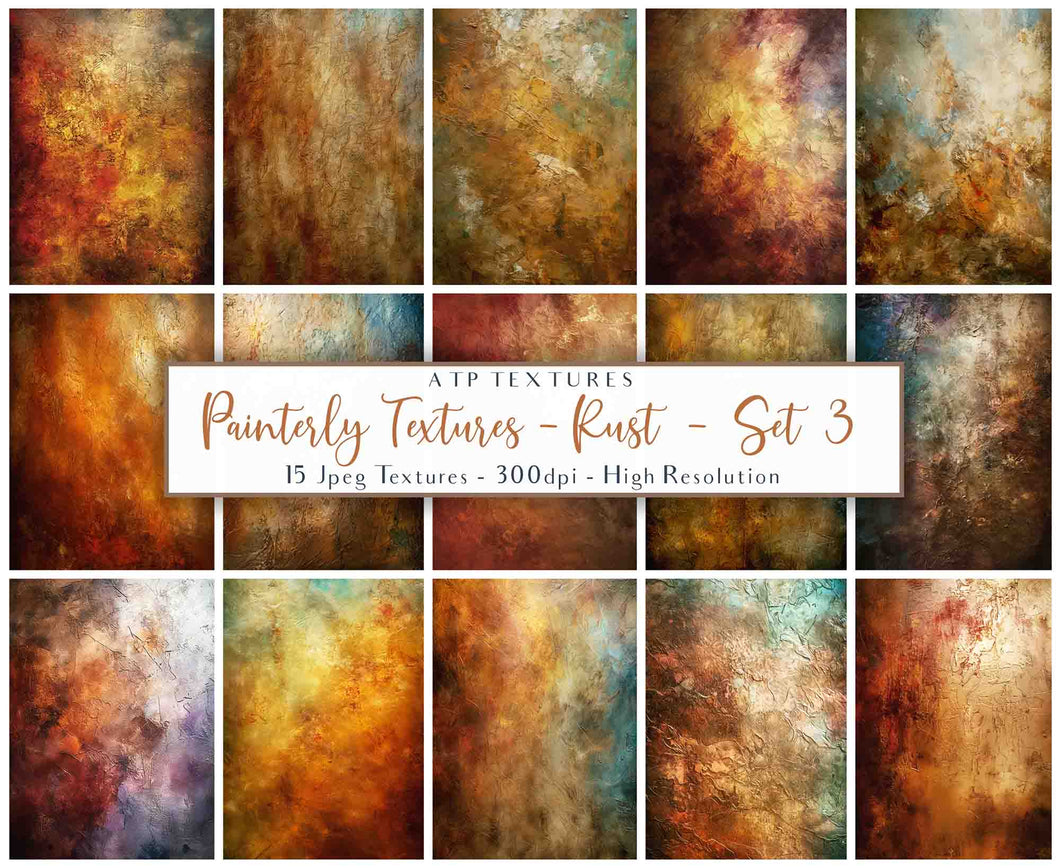 15 Painterly Textures - RUST - Set 3