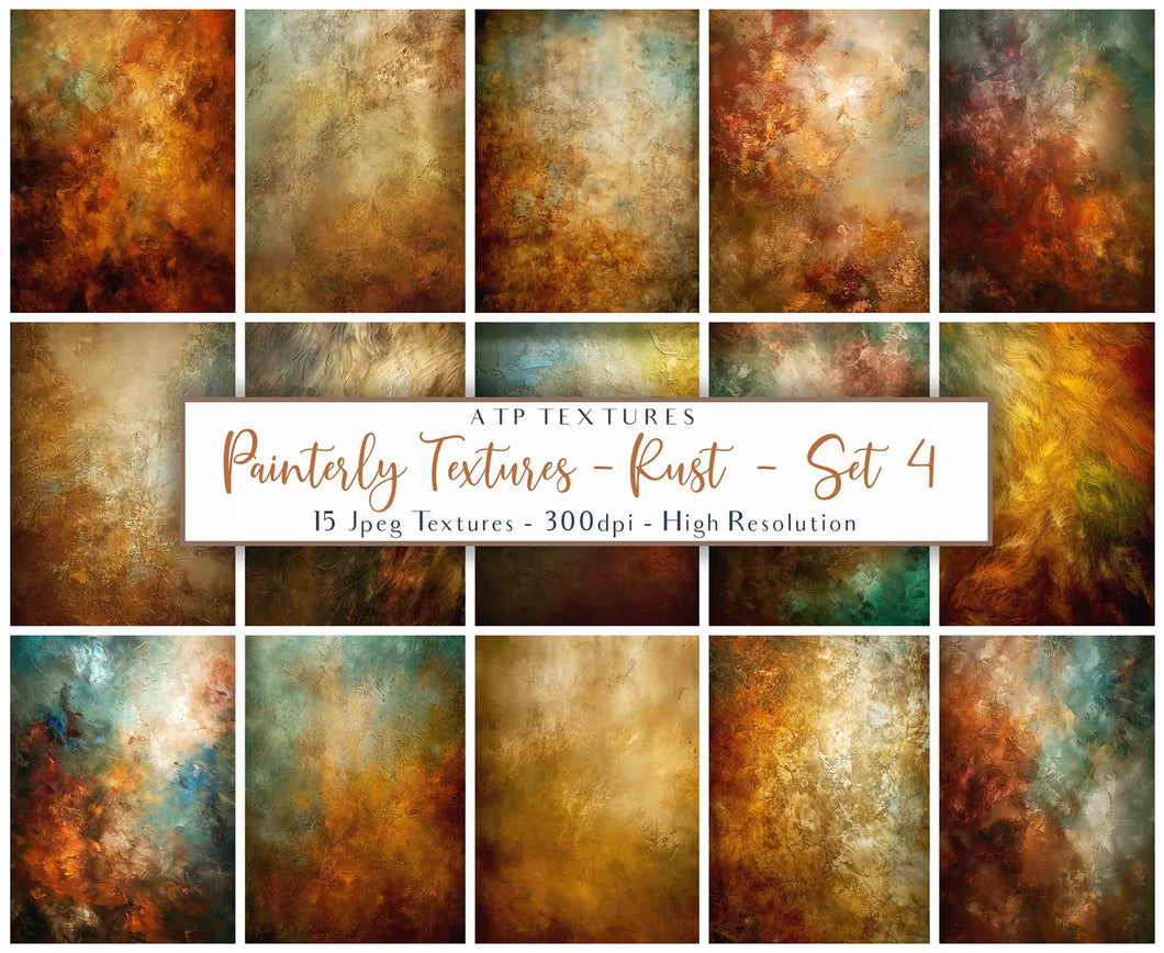 15 Painterly Textures - RUST - Set 4